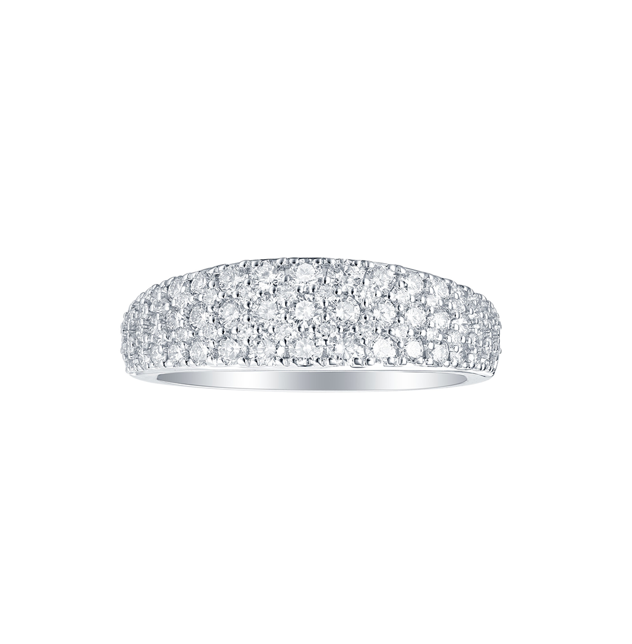 Sabel Collection White Gold Multi-Row Diamond Band